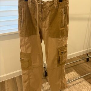 Abercrombie & Fitch Tan Cargo Pants with Patch Pockets